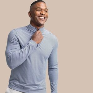Southern Tide Cruiser Micro-Stripe Heather Quarter Zip